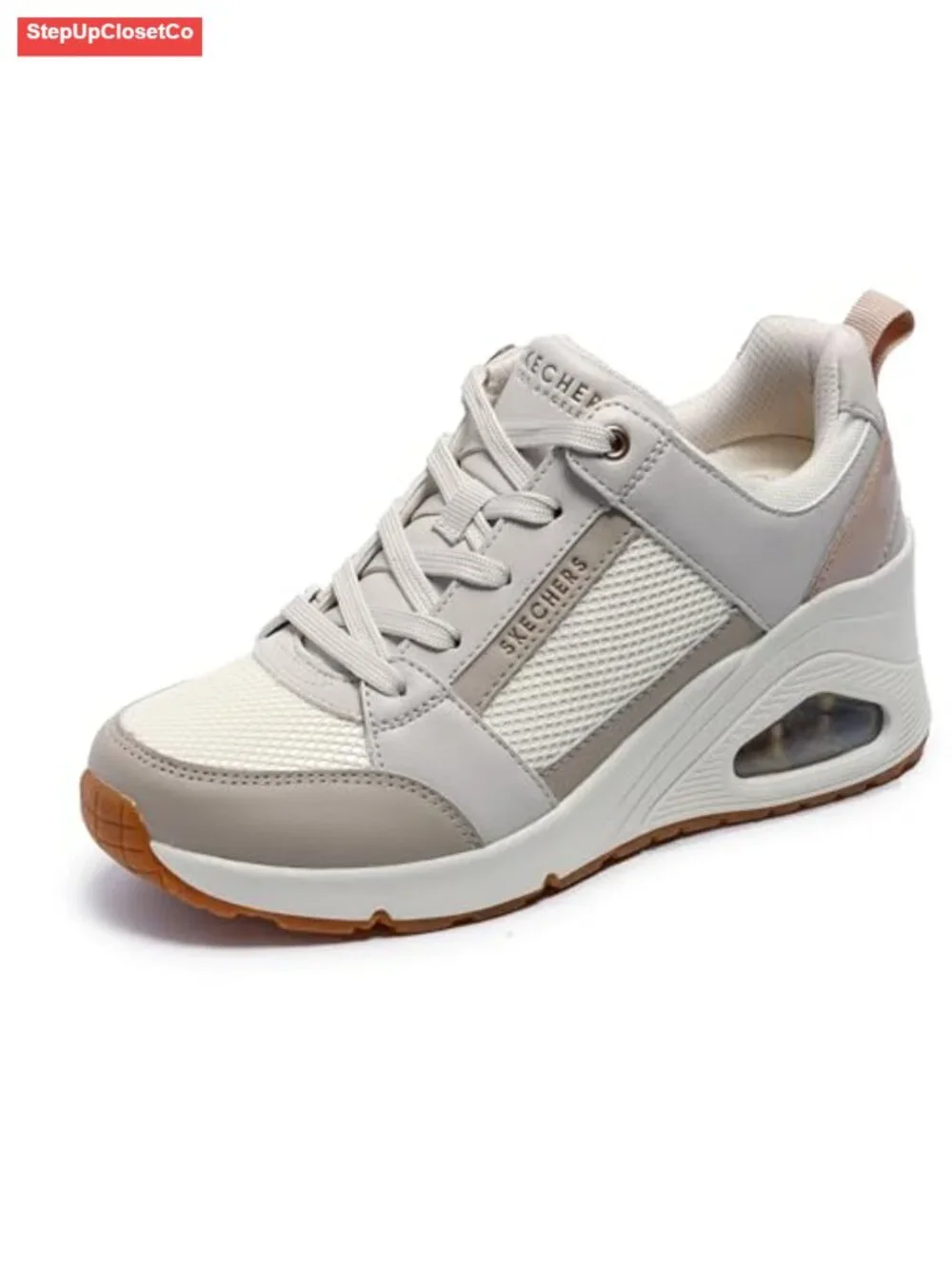 Women's Wedge Sneakers - Memory Foam, Lace-Up, 2-Inch Heel